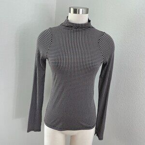 Rag & Bone Womens Medium Shaw Printed Turtleneck Top Long Sleeve Stretch